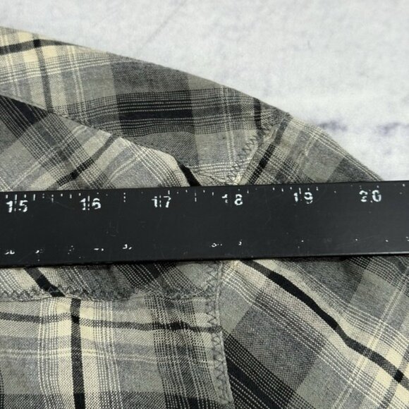 Kuhl Mens XL Pearl Snap Gray Plaid Western Long Sleeve Flannel Shirt Outdoor - Picture 6 of 16